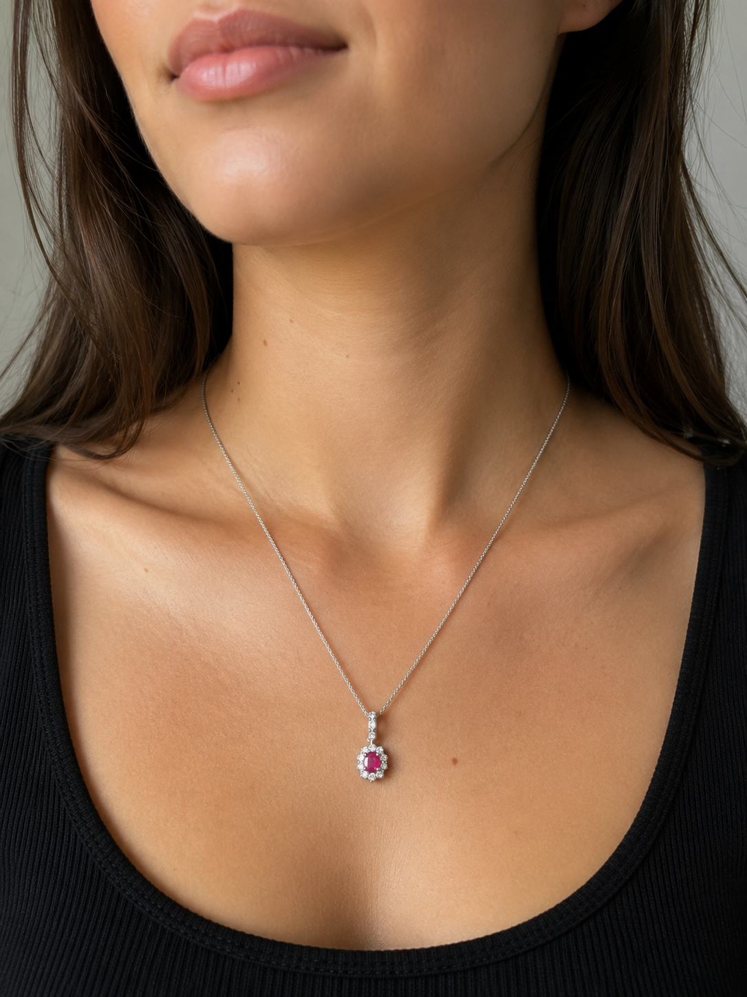 Ruby and diamond pendant