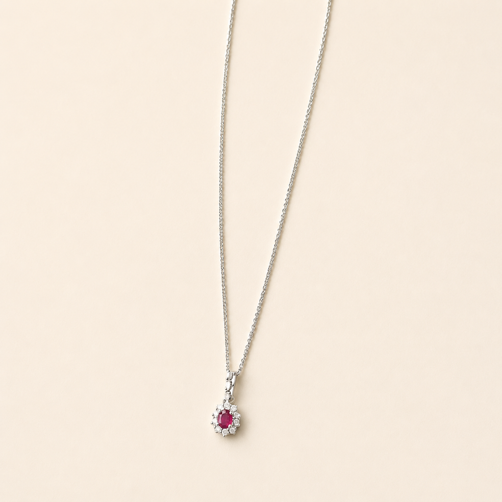 Ruby and diamond pendant