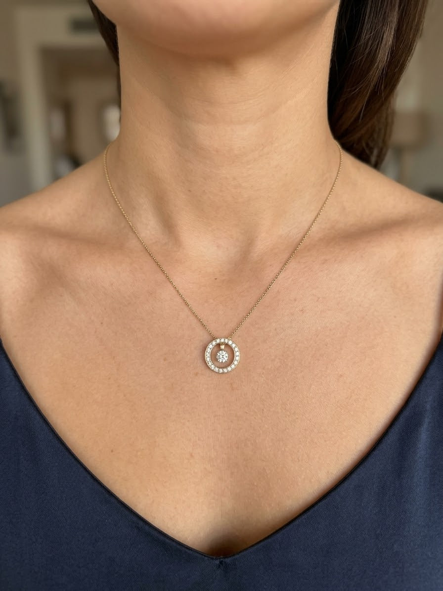 Infinite glow 9ct diamond pendant